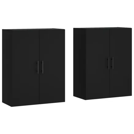 Armoires murales 2 pcs noir 69,5x34x90 cm 2
