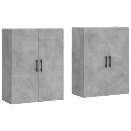 Armoires murales 2 pcs gris béton 69,5x34x90 cm 2