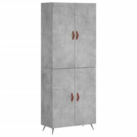 Buffet haut Gris béton 69,5x34x180 cm Bois d'ingénierie 2