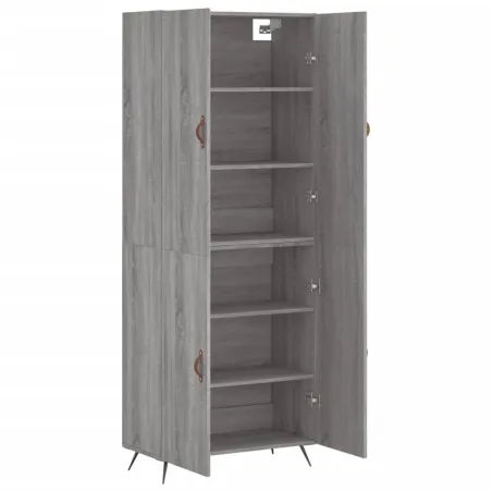 Buffet haut Sonoma gris 69,5x34x180 cm Bois d'ingénierie