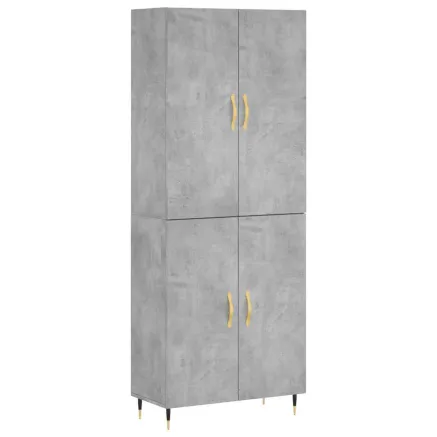 Buffet haut Gris béton 69,5x34x180 cm Bois d'ingénierie 2