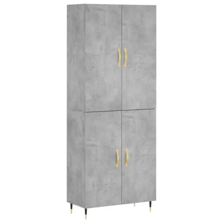 Buffet haut Gris béton 69,5x34x180 cm Bois d'ingénierie