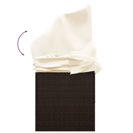 Lit de salon d'extérieur toit et coussins Marron Résine tressée