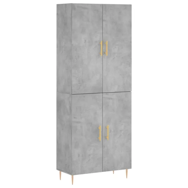 Buffet haut Gris béton 69,5x34x180 cm Bois d'ingénierie