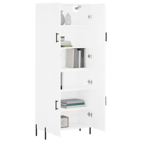 Buffet haut Blanc 69,5x34x180 cm Bois d'ingénierie