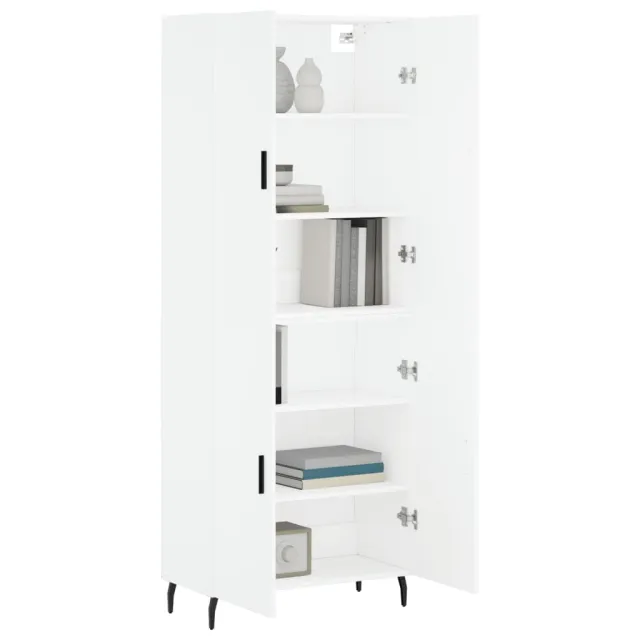 Buffet haut Blanc 69,5x34x180 cm Bois d'ingénierie