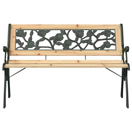 Banc de jardin avec coussin Marron 116 x 54 x 73 cm bois