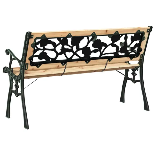 Banc de jardin avec coussin Marron 116 x 54 x 73 cm bois