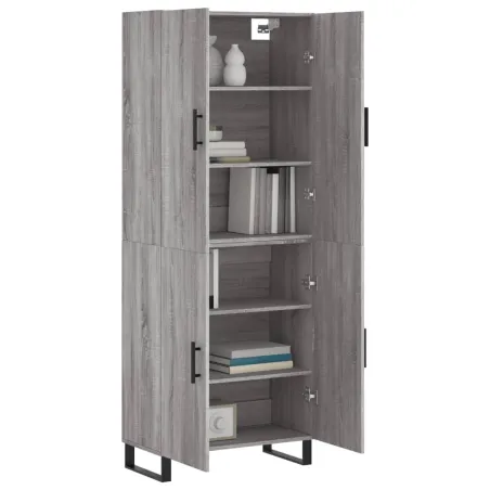 Buffet haut Sonoma gris 69,5x34x180 cm Bois d'ingénierie