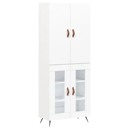 Buffet haut Blanc 69,5x34x180 cm Bois d'ingénierie 2