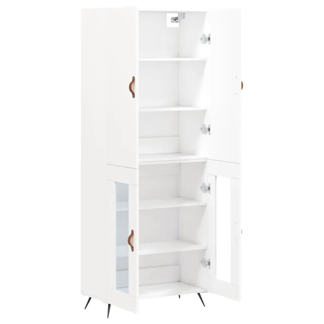 Buffet haut Blanc 69,5x34x180 cm Bois d'ingénierie