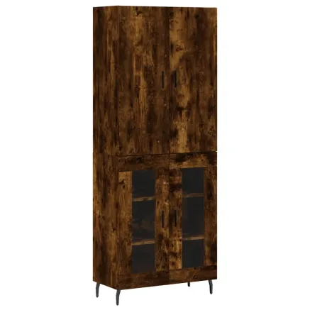 Buffet haut Chêne fumé 69,5x34x180 cm Bois d'ingénierie 2