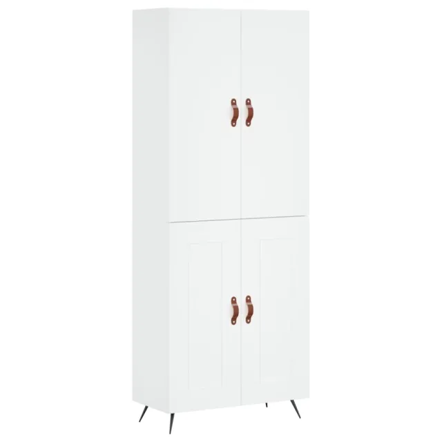 Buffet haut Blanc 69,5x34x180 cm Bois d'ingénierie