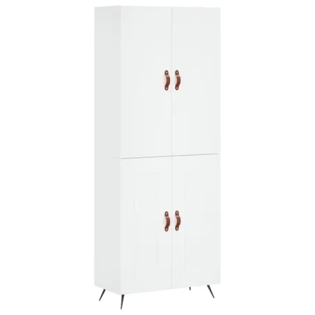 Buffet haut Blanc 69,5x34x180 cm Bois d'ingénierie