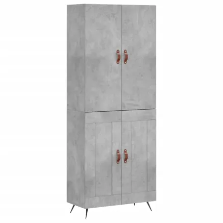 Buffet haut Gris béton 69,5x34x180 cm Bois d'ingénierie 2