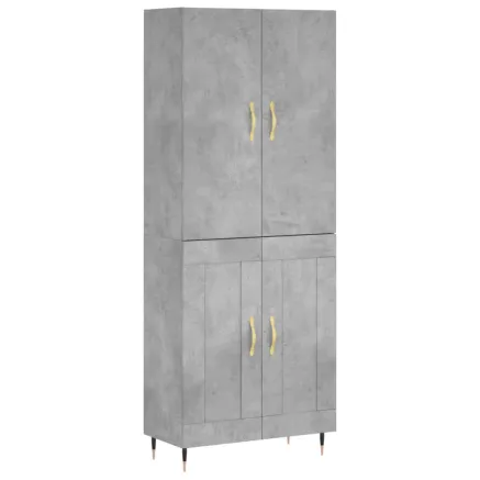 Buffet haut Gris béton 69,5x34x180 cm Bois d'ingénierie 2