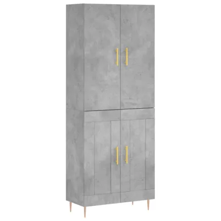 Buffet haut Gris béton 69,5x34x180 cm Bois d'ingénierie 2