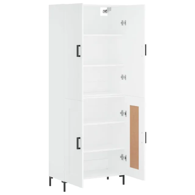 Buffet haut Blanc 69,5x34x180 cm Bois d'ingénierie