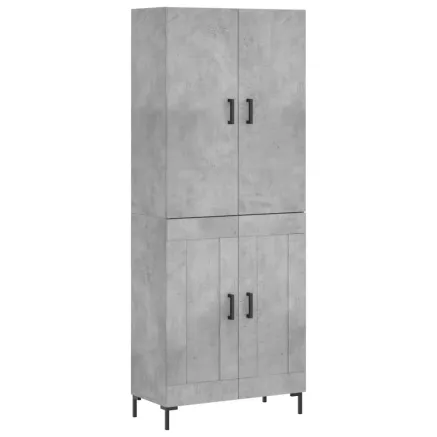 Buffet haut Gris béton 69,5x34x180 cm Bois d'ingénierie 2