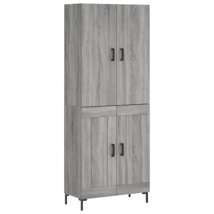 Buffet haut Sonoma gris 69,5x34x180 cm Bois d'ingénierie 2