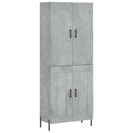 Buffet haut Gris béton 69,5x34x180 cm Bois d'ingénierie 2