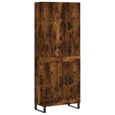 Buffet haut Chêne fumé 69,5x34x180 cm Bois d'ingénierie 2