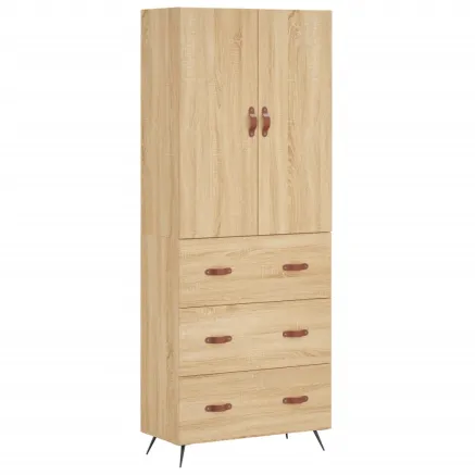 Buffet haut Chêne sonoma 69,5x34x180 cm Bois d'ingénierie 2
