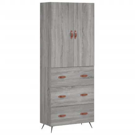 Buffet haut Sonoma gris 69,5x34x180 cm Bois d'ingénierie 2