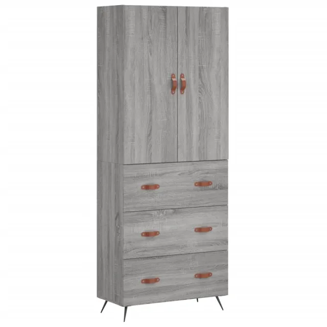 Buffet haut Sonoma gris 69,5x34x180 cm Bois d'ingénierie