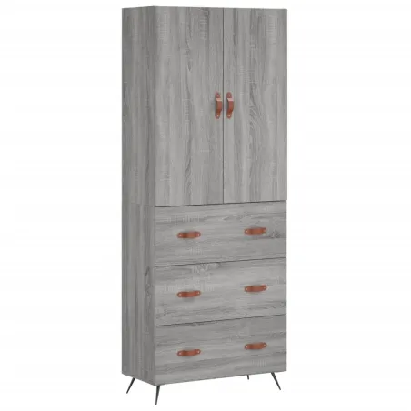 Buffet haut Sonoma gris 69,5x34x180 cm Bois d'ingénierie