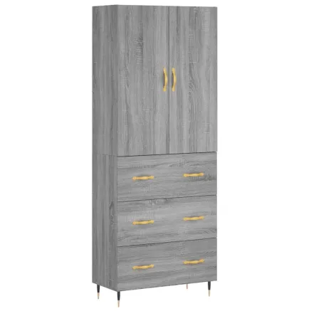 Buffet haut Sonoma gris 69,5x34x180 cm Bois d'ingénierie 2