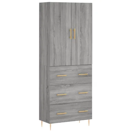 Buffet haut Sonoma gris 69,5x34x180 cm Bois d'ingénierie 2