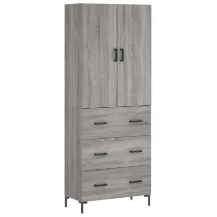 Buffet haut Sonoma gris 69,5x34x180 cm Bois d'ingénierie 2