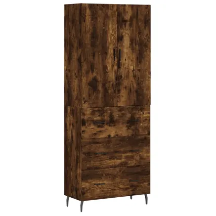 Buffet haut Chêne fumé 69,5x34x180 cm Bois d'ingénierie 2