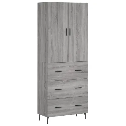 Buffet haut Sonoma gris 69,5x34x180 cm Bois d'ingénierie 2