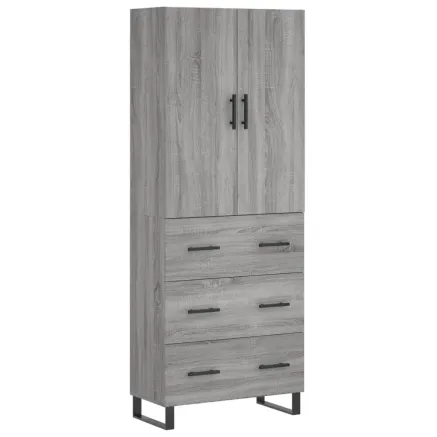 Buffet haut Sonoma gris 69,5x34x180 cm Bois d'ingénierie 2