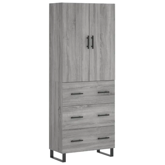 Buffet haut Sonoma gris 69,5x34x180 cm Bois d'ingénierie