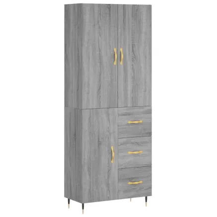 Buffet haut Sonoma gris 69,5x34x180 cm Bois d'ingénierie 2