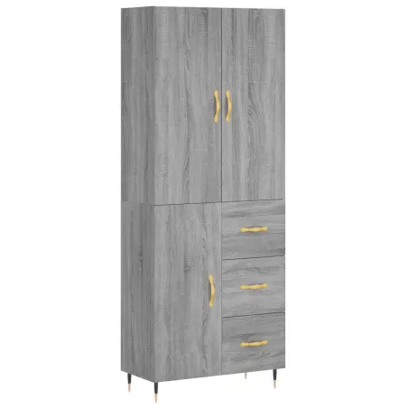 Buffet haut Sonoma gris 69,5x34x180 cm Bois d'ingénierie