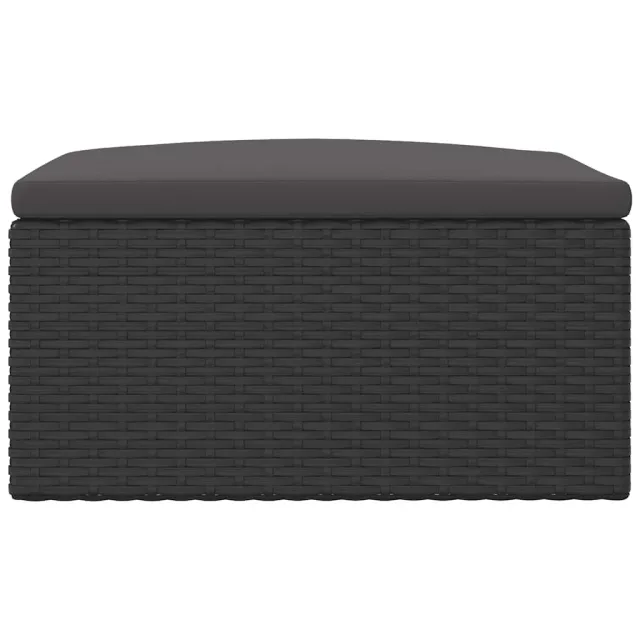 Tabouret de jardin avec coussin noir résine tressée