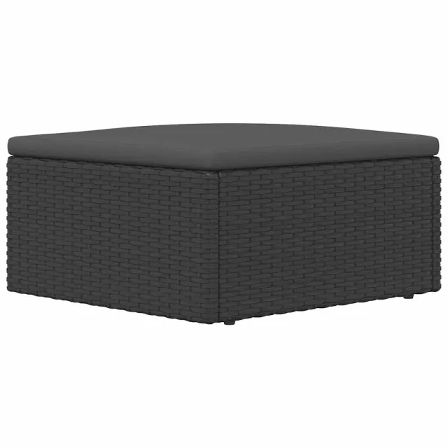 Tabouret de jardin avec coussin noir résine tressée
