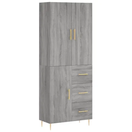 Buffet haut Sonoma gris 69,5x34x180 cm Bois d'ingénierie 2