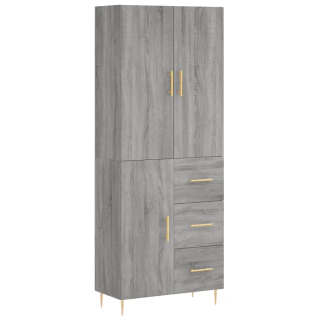 Buffet haut Sonoma gris 69,5x34x180 cm Bois d'ingénierie