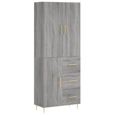 Buffet haut Sonoma gris 69,5x34x180 cm Bois d'ingénierie