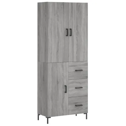 Buffet haut Sonoma gris 69,5x34x180 cm Bois d'ingénierie 2