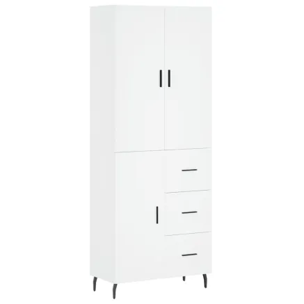 Buffet haut Blanc 69,5x34x180 cm Bois d'ingénierie 2