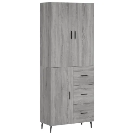 Buffet haut Sonoma gris 69,5x34x180 cm Bois d'ingénierie 2