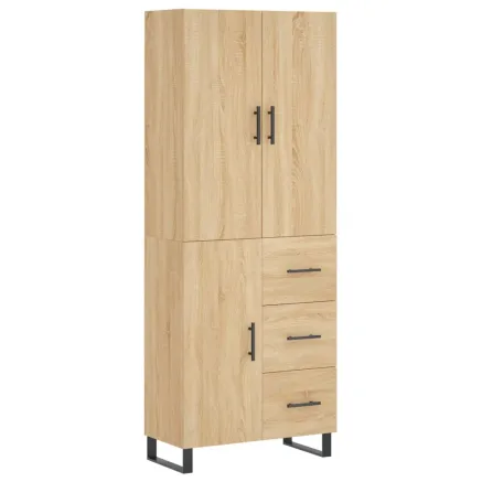 Buffet haut Chêne sonoma 69,5x34x180 cm Bois d'ingénierie 2