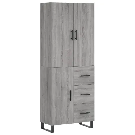 Buffet haut Sonoma gris 69,5x34x180 cm Bois d'ingénierie 2