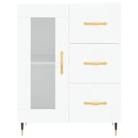 Buffet haut Blanc 69,5x34x180 cm Bois d'ingénierie